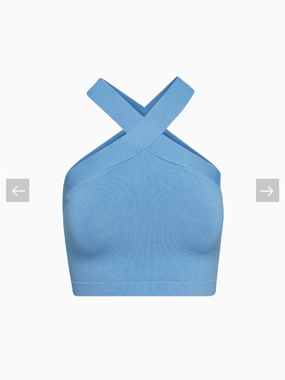 Aritzia Babaton Sculpt Knit Criss Cross Cropped Tank Blue